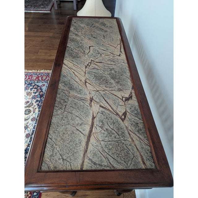 Theodore Alexander 1990s Theodore Alexander Morgan Hill Marble Top Console Table For Sale - Image 4 of 14