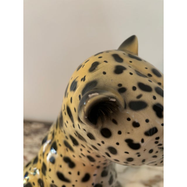 Off-white Mid 20th Century Ceramic Leopard Made in Italy For Sale - Image 8 of 10