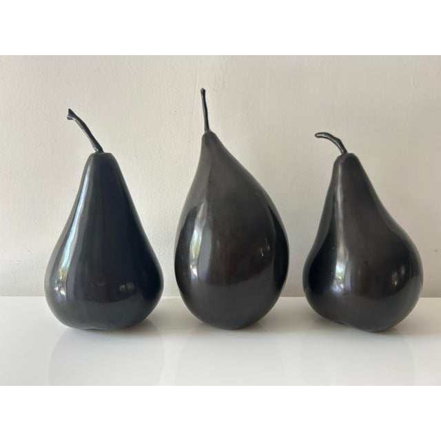 1980's Bronze Trio of Large Abstract Pear Sculptures For Sale - Image 10 of 11