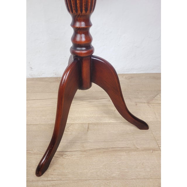 Mid-Century Octagonal Tripod Side Table with Drawer, 1950 For Sale - Image 11 of 17