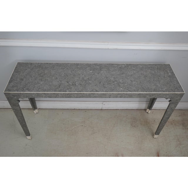 Gray Maitland Smith Marble Overlay Console W. Matching Mirror For Sale - Image 8 of 12