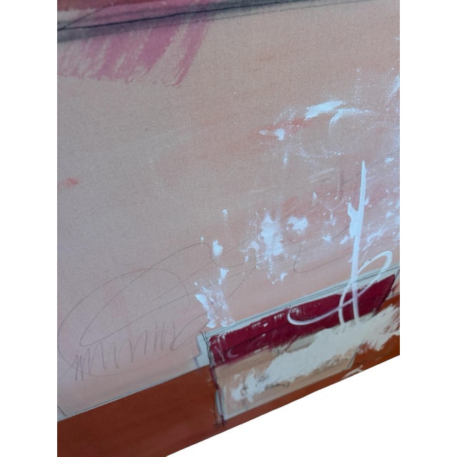 Abstract 1980s Large-Scale Contemporary Abstract Painting, Warm Terracotta & Neutral Tones, 46” X 60” by Jack Compton For Sale - Image 3 of 6
