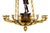 Finest quality with a ceiling cap of cast bronze original to the piece with four square link gilt bronze chains supporting...
