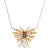 Early 20th Century Vintage Art Deco Insect Necklace Opal Sapphire Seed Pearl Ruby 14k Gold 18.5" For Sale