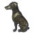 Midcentury Solid Brass Sitting Dog Statue For Sale