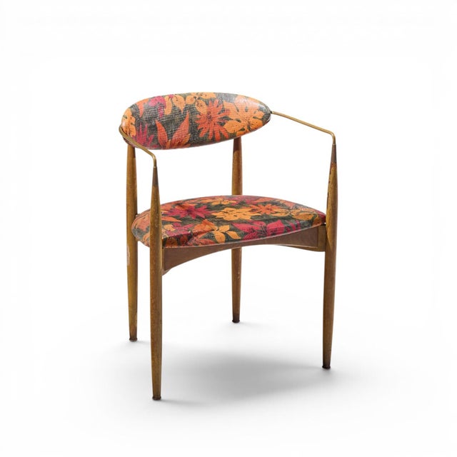 Dan Johnson for Selig Viscount Mid Century Brass and Walnut Chair - Pair For Sale - Image 12 of 12