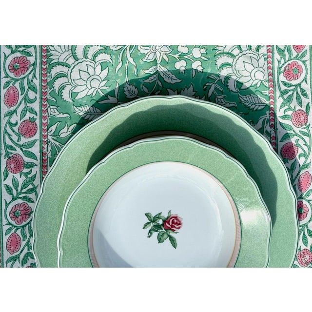 1940s Wedgwood English Cottage Cream & Mist Dinner & Side Plates - Set of Six For Sale - Image 11 of 13