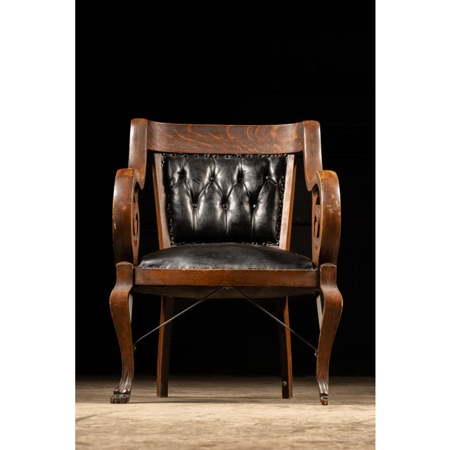 Late 19th Century Billiards Room Clawfoot Chair For Sale - Image 4 of 14