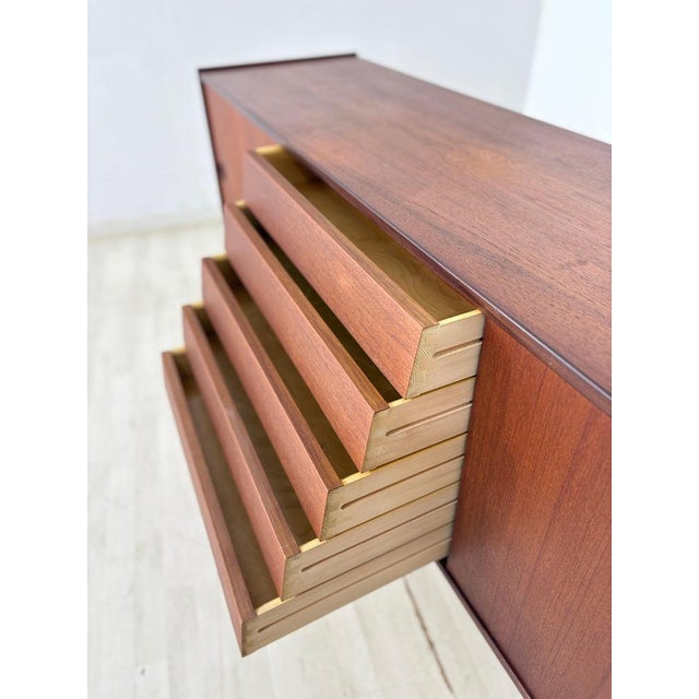 Brown Vintage Scandinavian Teak Sideboard, 1960s For Sale - Image 8 of 17