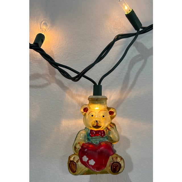 Four (4) Vintage Glass Christmas Light Covers (3 of 4)- Teddy, Nutcracker, Stocking & Horn o’ plenty Entire collection...