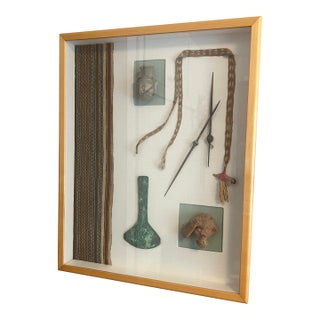 Antique Framed Shadowbox of Pre-Columbian Style Coastal Peruvian Artifacts For Sale