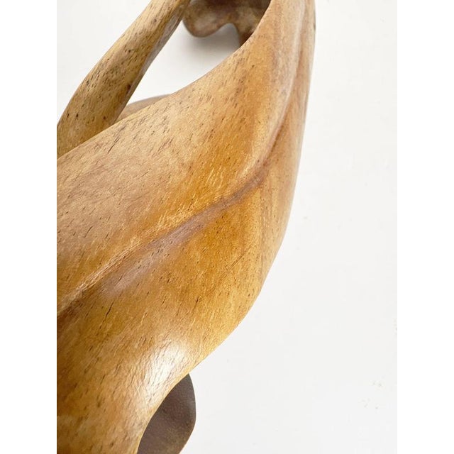 Brown Wooden Sculpture of a Woman and Child, France, 1970 For Sale - Image 14 of 16