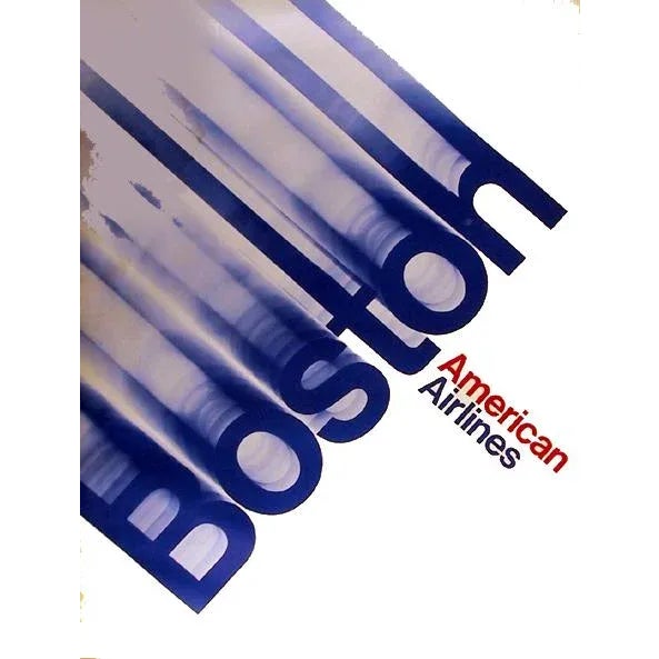 Modern American Airlines - Boston, Unknown Artist - Travel Poster Travel Poster For Sale - Image 3 of 3
