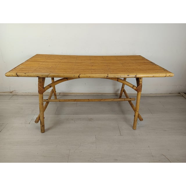 Vintage Rattan Table, 1950s For Sale - Image 6 of 18