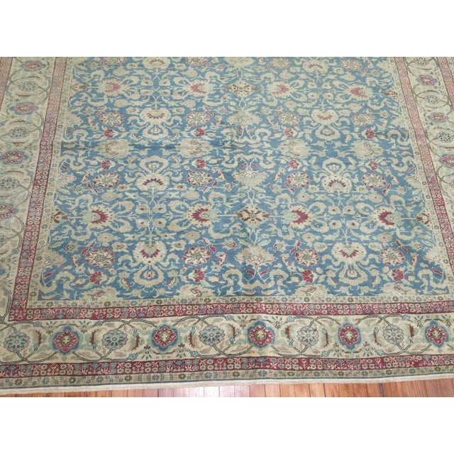 Folk Art Zabihi Collection Blue Turkish Sivas Carpet For Sale - Image 3 of 7