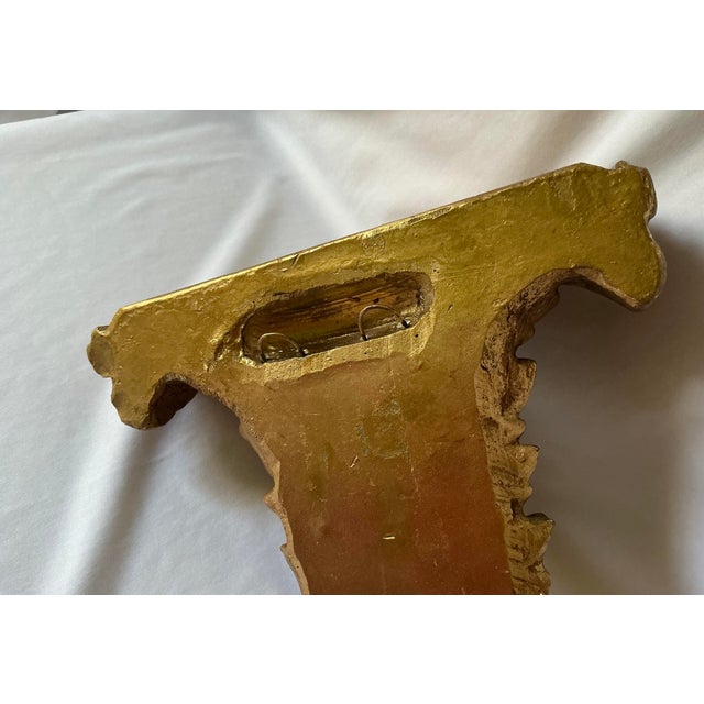 Vintage Mid Century Neoclassical Gold Gilt Wall Bracket, Made in Mexico For Sale - Image 10 of 13
