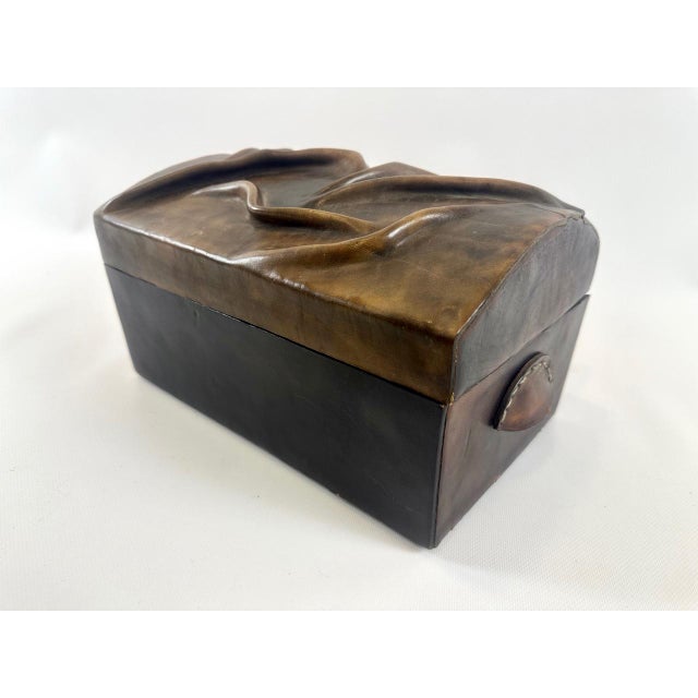 Vintage Hand-Crafted Leather Jewelry Box, 1980s For Sale - Image 10 of 11
