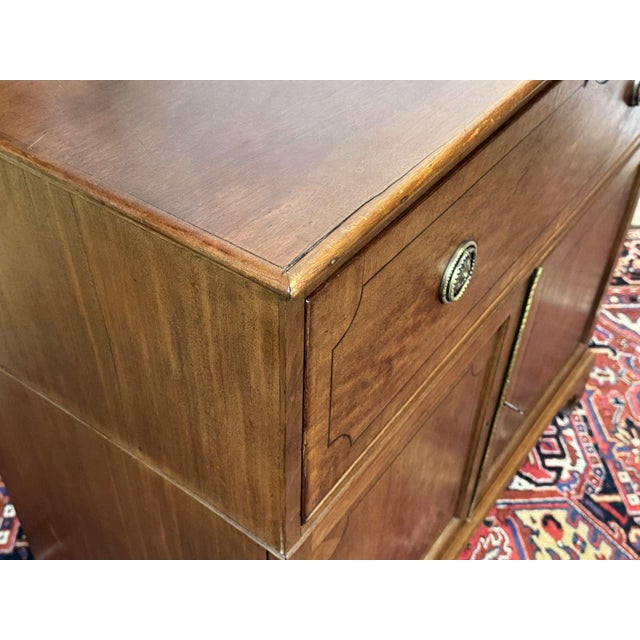 Wood 19th Century English Mahogany Secretary Chest of Drawers, 1890s For Sale - Image 7 of 18