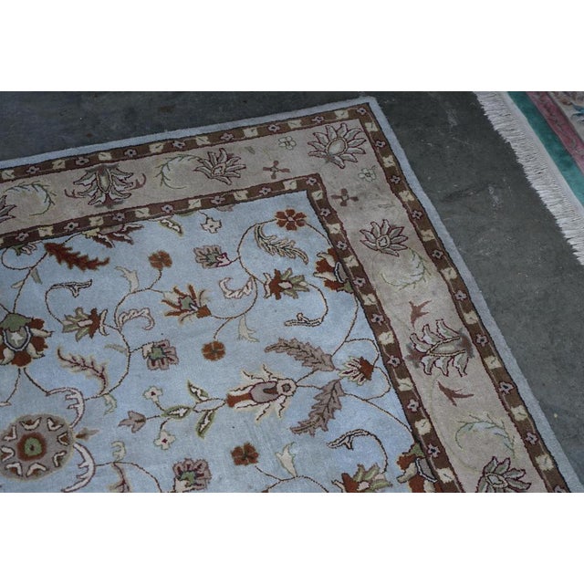 Vintage French Hand Woven Blue Rug, 1940s For Sale - Image 4 of 16