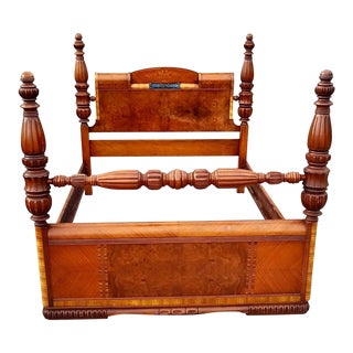 1920s Vintage Art Deco 4 Post Bed For Sale