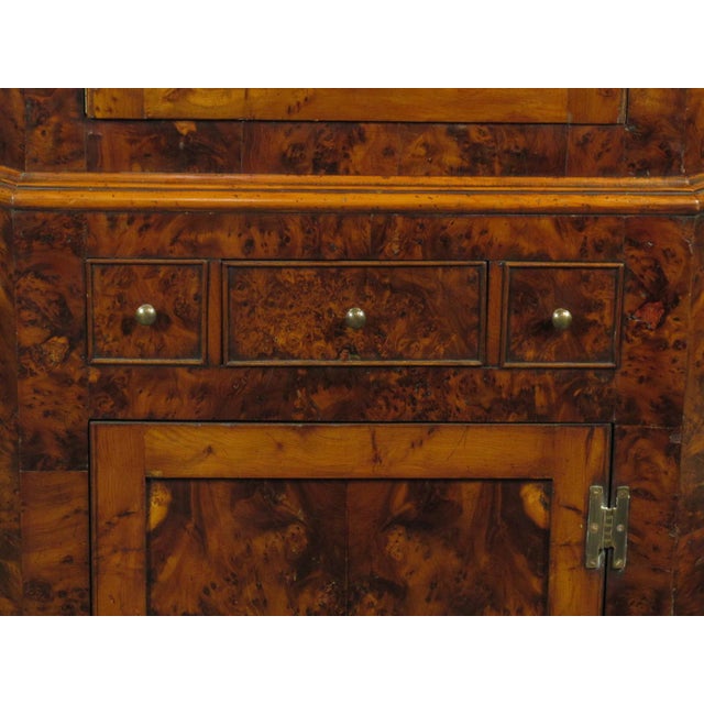 19th-C. English Burlwood Corner Cabinet For Sale In Boston - Image 6 of 8