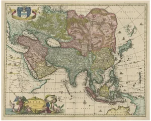 Antique Map of Asia, East Indies and Korea, 1660