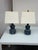 Design Plus Gallery presents a Pair of Vintage Ceramic Table Lamps by Einar Johansen for Søholm. The ceramic bases show...