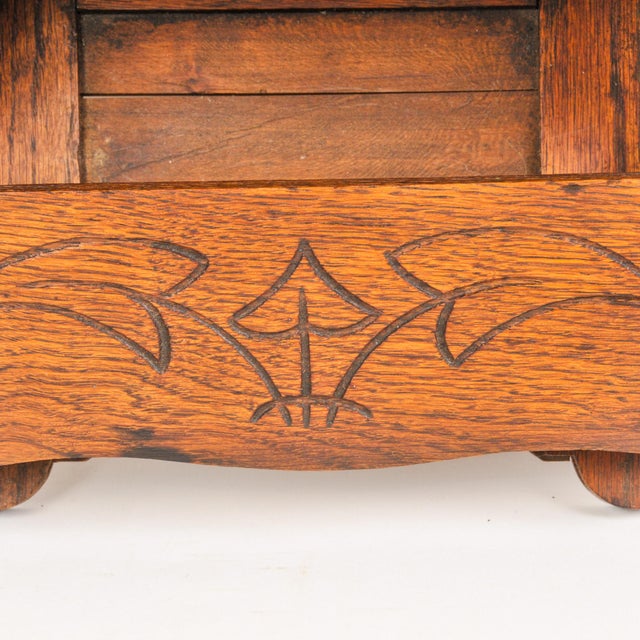 Antique Wall Hanging Wood Framed Mirror With Cubby Carved Leaves For Sale In Rochester - Image 6 of 12
