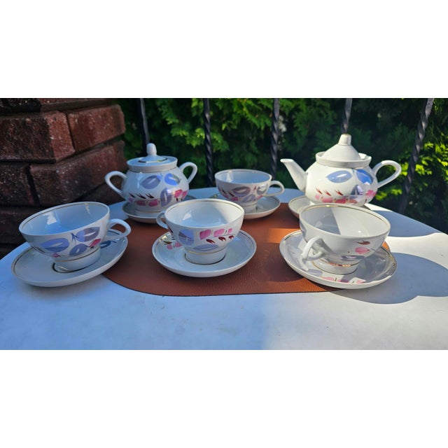 Vintage Porcelain Coffee Set from Riga Porcelain Factory, 1960s, Set of 10 For Sale - Image 9 of 9