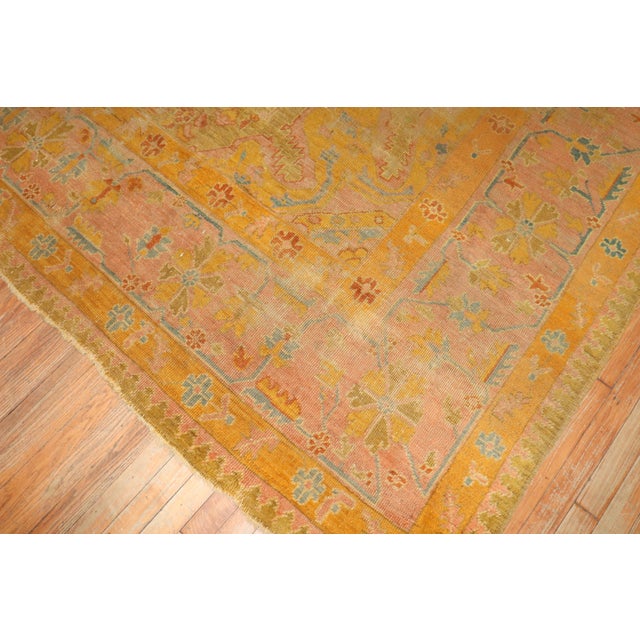 Folk Art 19th Century Distressed Colorful Antique Zabihi Collection Turkish Oushak Rug - 9'9" x 15' For Sale - Image 3 of 12