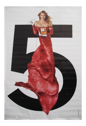1999 Original Chanel No. 5 Perfume Poster, Lady in Red - Double Sided