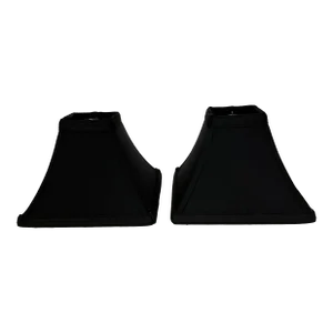 Small Square Black Lampshade - a Pair