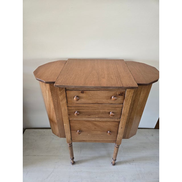 Early 20th Century Martha Washington Style Sewing Cabinet For Sale - Image 4 of 10
