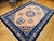 Textile Early 20th Century Art Deco Chinese Rug, Handwoven Wool Pile, Apricot & Navy, Lotus Motif, 8' x 11' For Sale - Image 7 of 18
