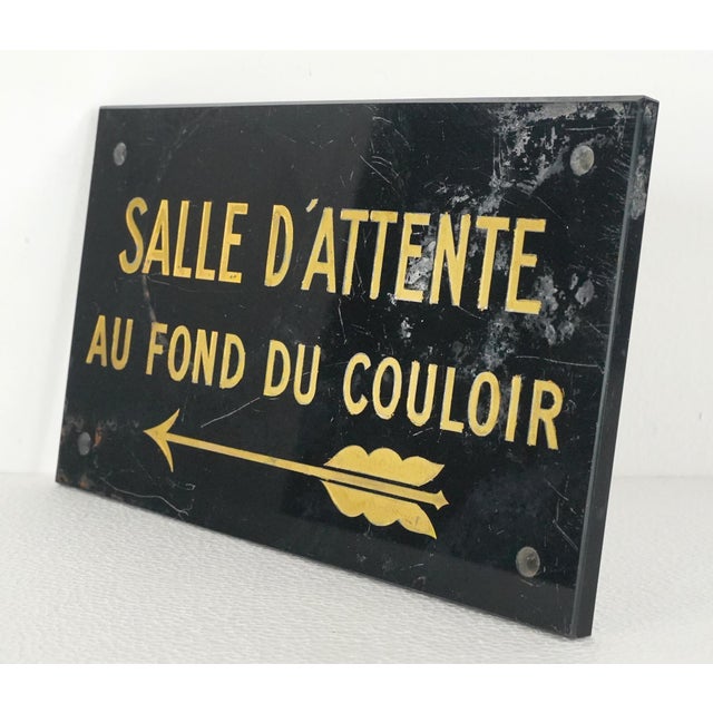 French Vintage French Waiting Room Commercial Sign For Sale - Image 3 of 9
