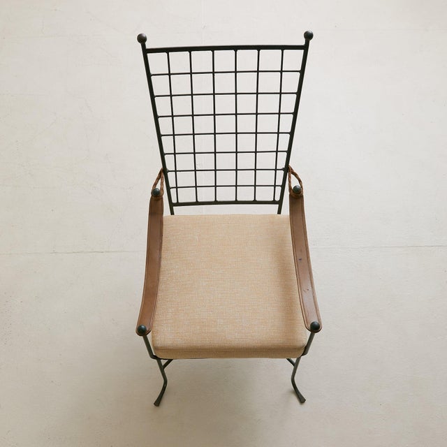 Italian Verdigris Iron Armchair with Ottoman, 1950s For Sale In Chicago - Image 6 of 11