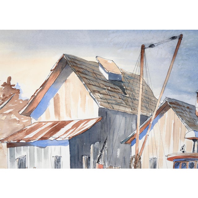 "The Lulu" - Harbor Seascape in Watercolor on Paper by Anne Ormsby For Sale - Image 4 of 12