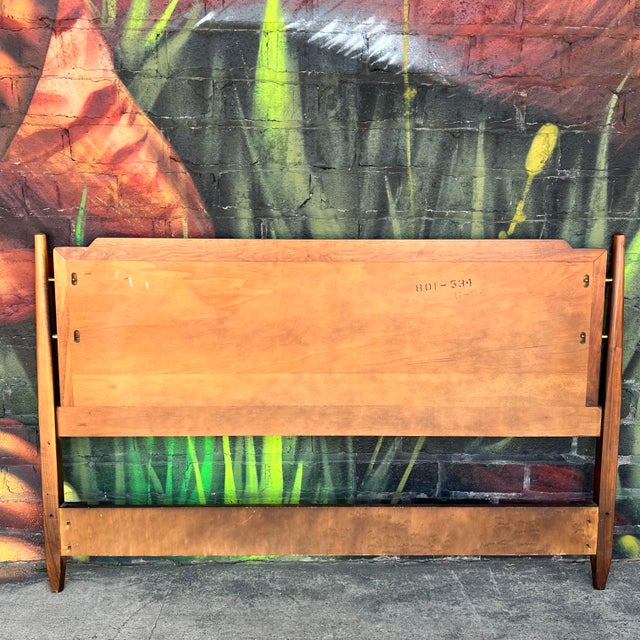 Wood Kipp Stewart for Drexel Declaration Walnut Full Size Headboard and Footboard For Sale - Image 7 of 12