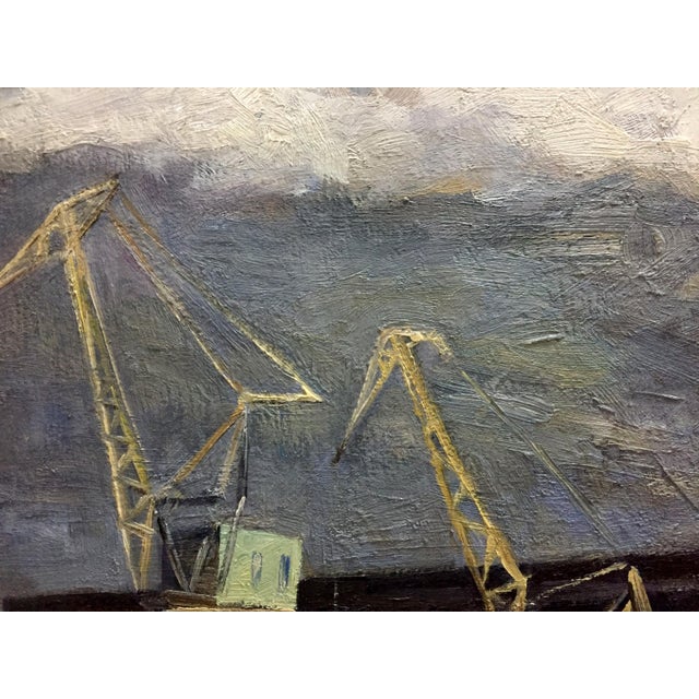 1980s Oil Painting Harbor Semenov Alexander Ivanovich For Sale - Image 4 of 9