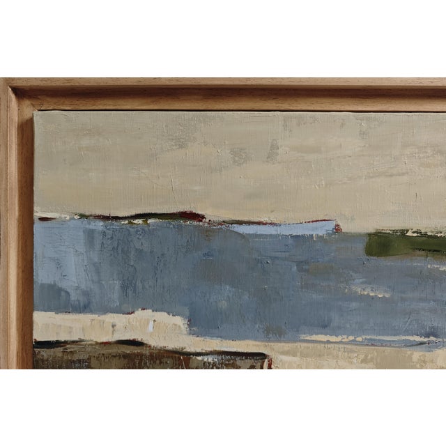 2020s Geography of the Shores, Contemporary Abstract Landscape Oil Painting, Framed by Sophie Dumont For Sale - Image 5 of 11