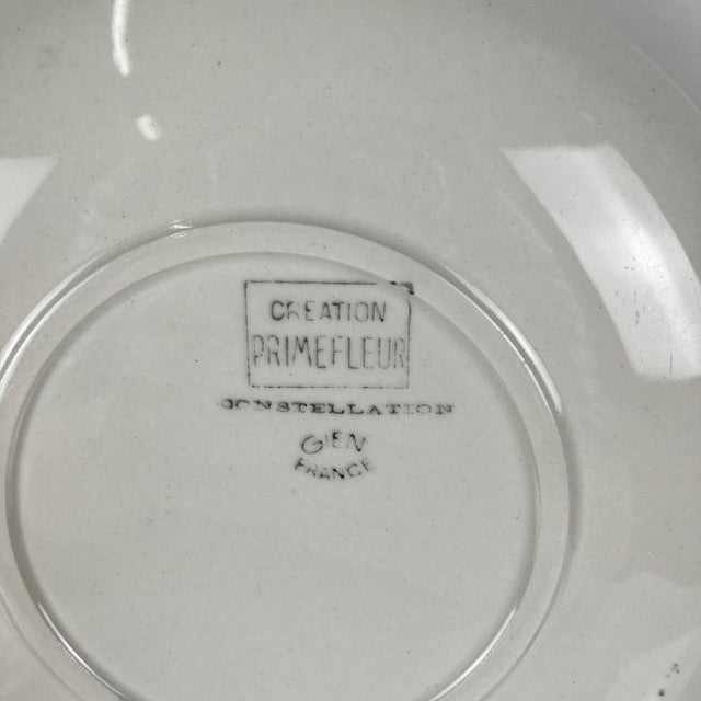 Primefleur Creation Constellation Model Dessert Plates from Gien, 1950s, Set of 4 For Sale - Image 6 of 11