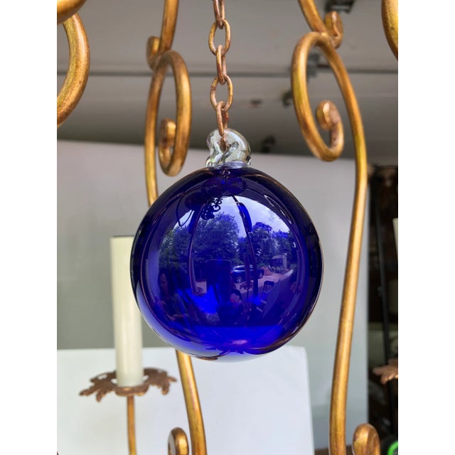 English Giltiron Coronet Chandelier For Sale - Image 11 of 12