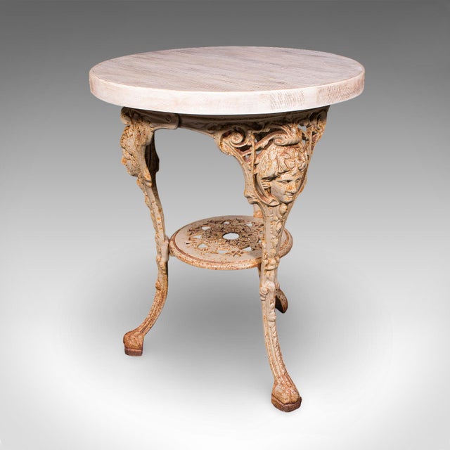Victorian Vintage Britannia Table, English, Pine, Cast Iron, Mid Century Victorian Revival For Sale - Image 3 of 12