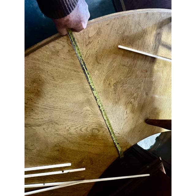 Drexel Vintage Solid Oak Demilune Executive Desk - Circa Mid to Late 20th Century For Sale - Image 11 of 12