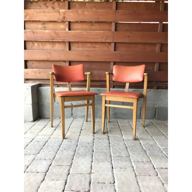 Wood Set of Art Deco Lajos Kozma Style Red Chairs, 1940s For Sale - Image 7 of 7