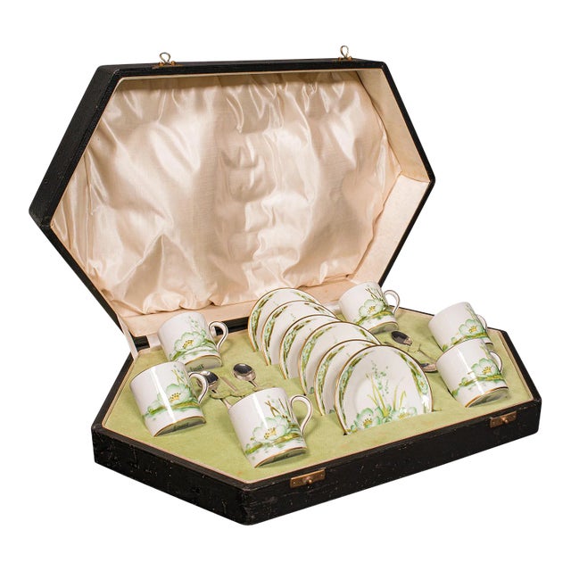 1930's Vintage Cased English Ceramic Tea Set For Sale