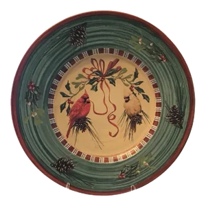 Vintage Lenox Winter Greetings Everyday Round Shallow Bowl Platter