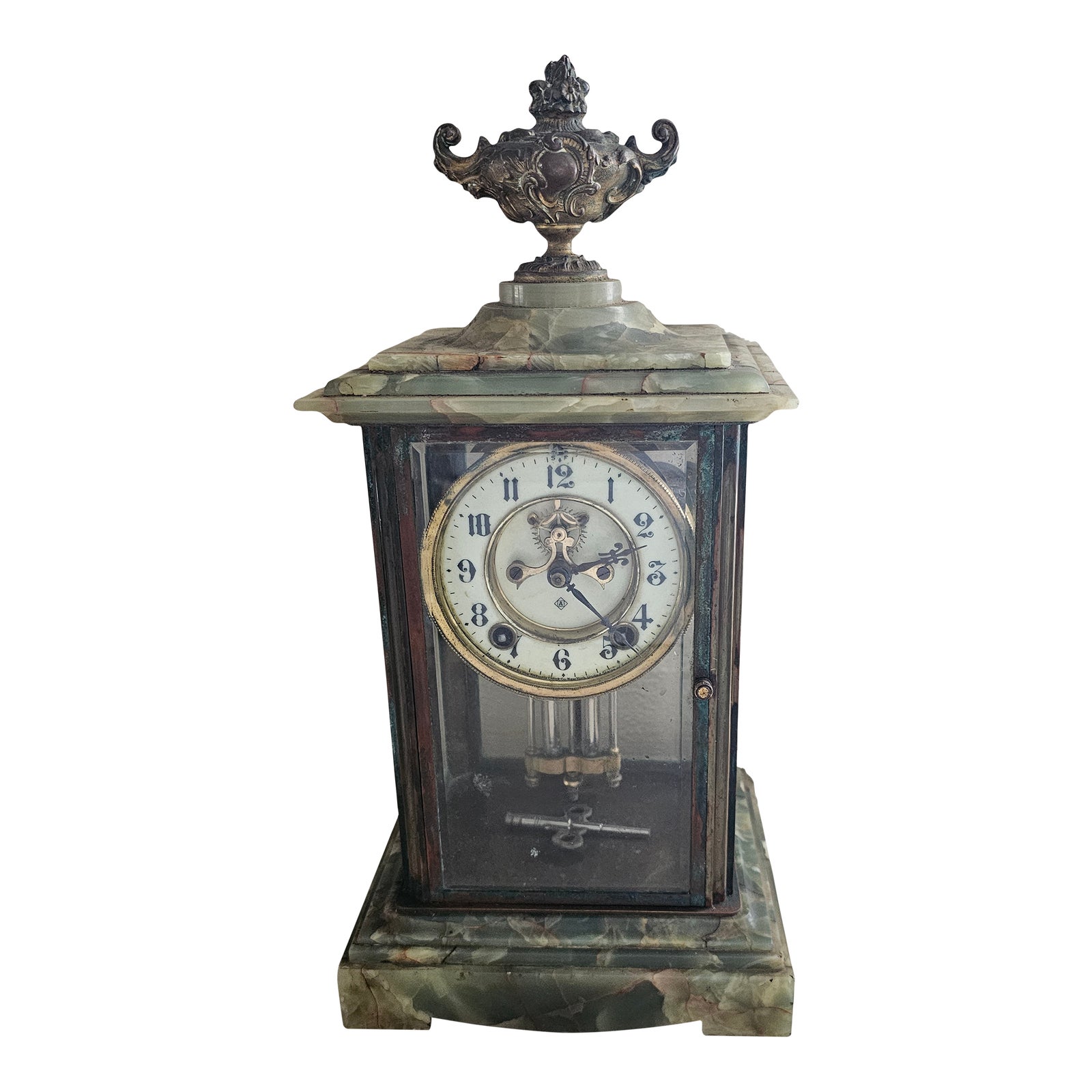 Early 20th Century Ansonia Onyx Mantle Clock Open Escapement Chairish