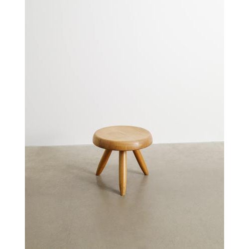 Low Mid-Century French Wooden Berger Stool by Charlotte Perriand, 1960s For Sale - Image 6 of 6