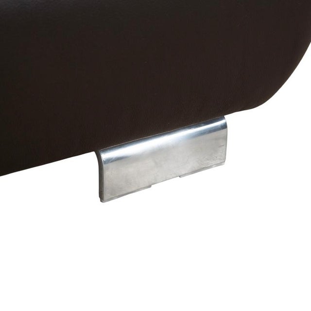 Brown Leather Stool from Willi Schillig For Sale - Image 4 of 12